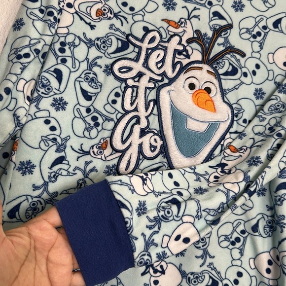Disney Frozen Olaf Let It Go Fleece Pajama Set Womens Size Medium - Picture 6 of 10